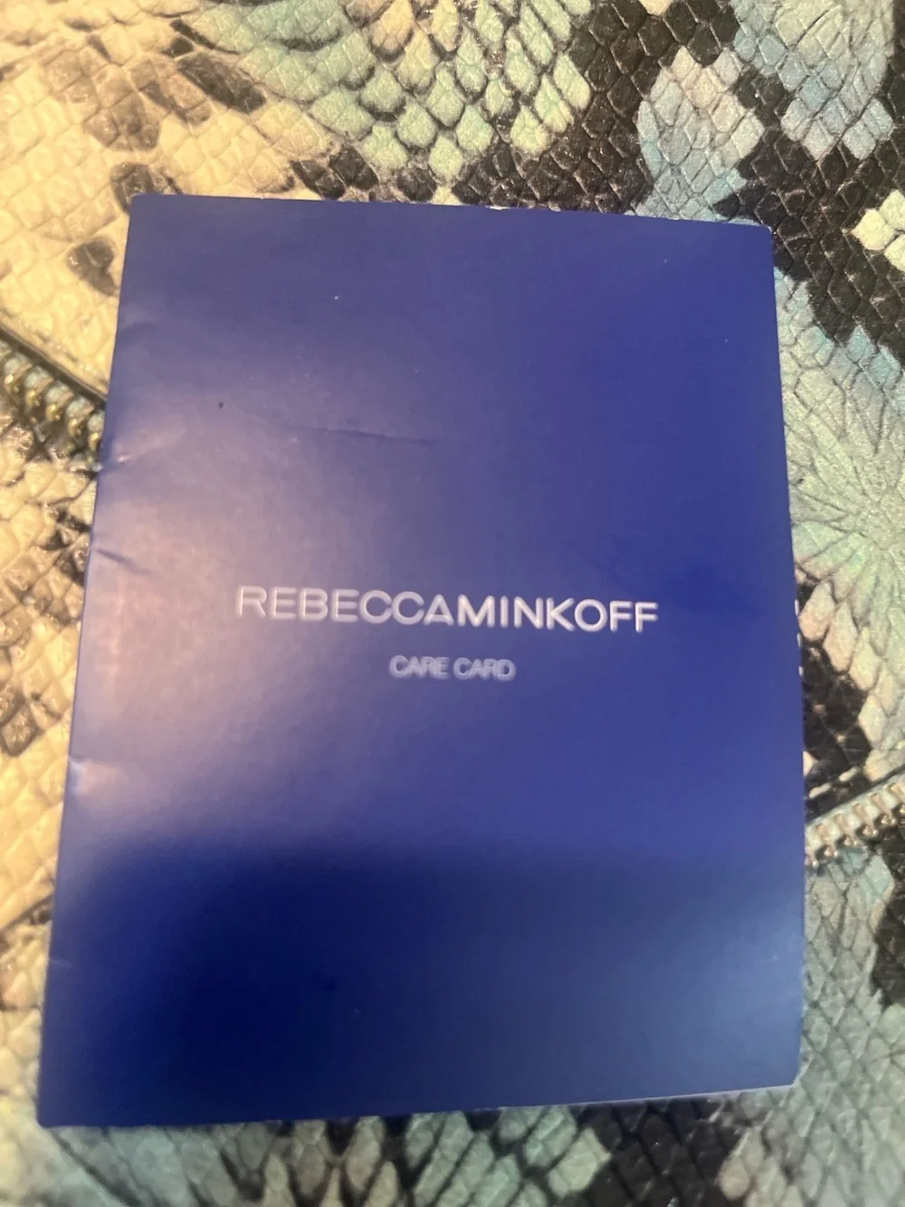 Rebecca Minkoff Snake-Print Clutch in Blue, Black, Cream